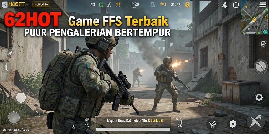 Tangkapan layar 62HOT menunjukkan aksi gameplay pertandingan FPS yang seru.