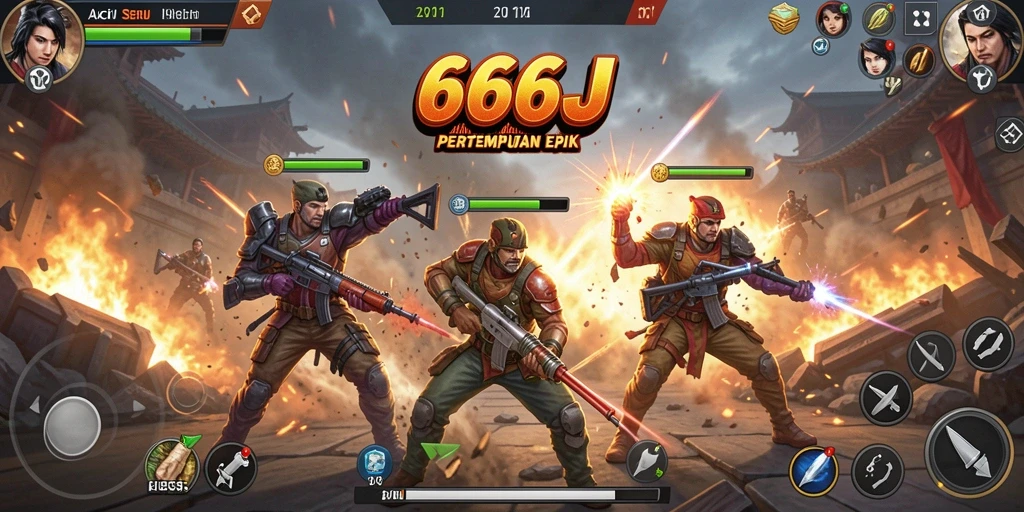 Tangkapan layar menampilkan pertempuran epik dalam 666J.