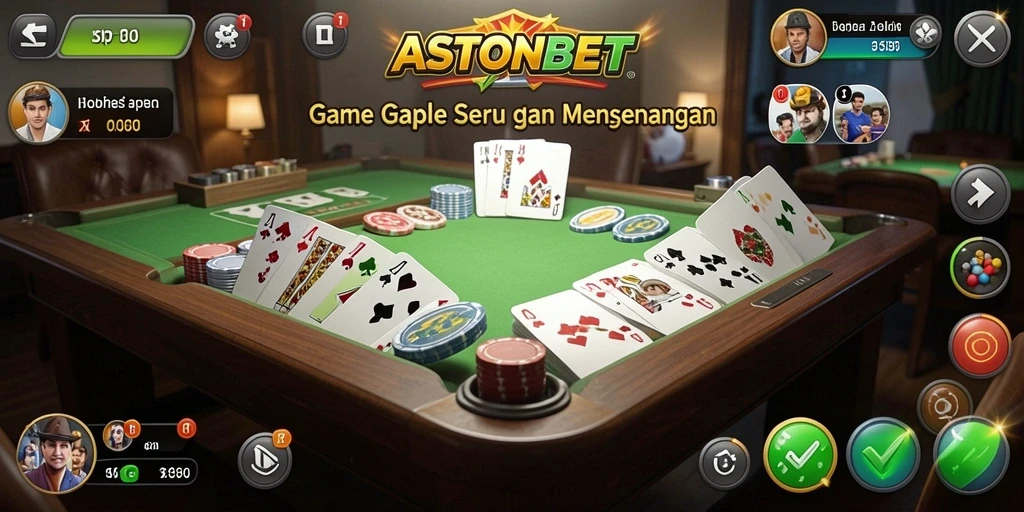 Tampilan seru gameplay Gaple di ASTONBET dengan interaksi pemain.