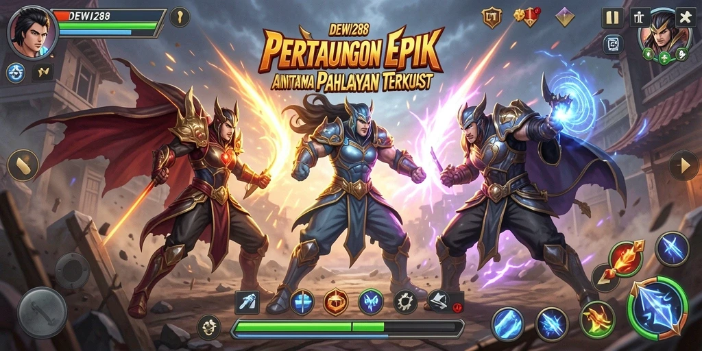 Tampilan seru pertarungan di DEWI288 dengan karakter yang memukau.