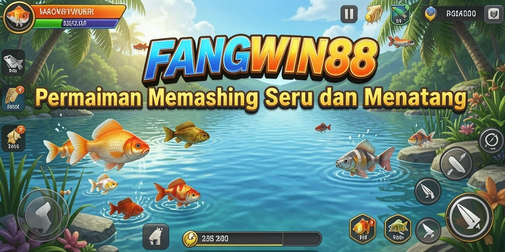 Tampilan gameplay FANGWIN88 dengan suasana memancing yang menawan.