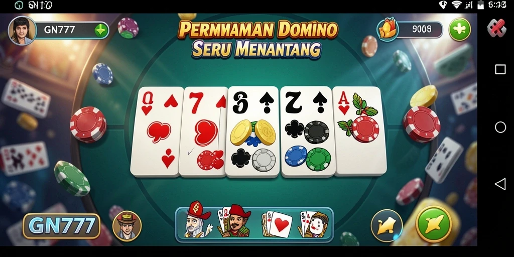 Screenshot gameplay GN777 yang menampilkan aksi seru permainan Domino.