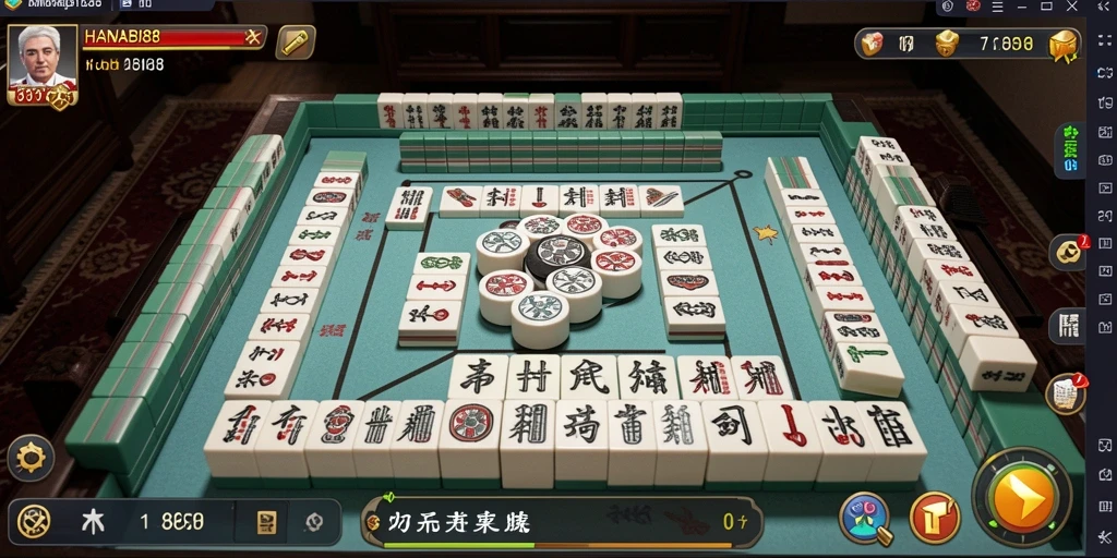 Tampilan menarik dari gameplay Mahjong di HANABI88.