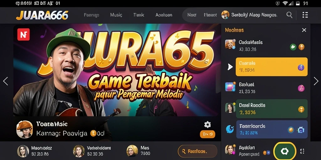 Tampilan gameplay JUARA666 dengan pengalaman musik yang seru.