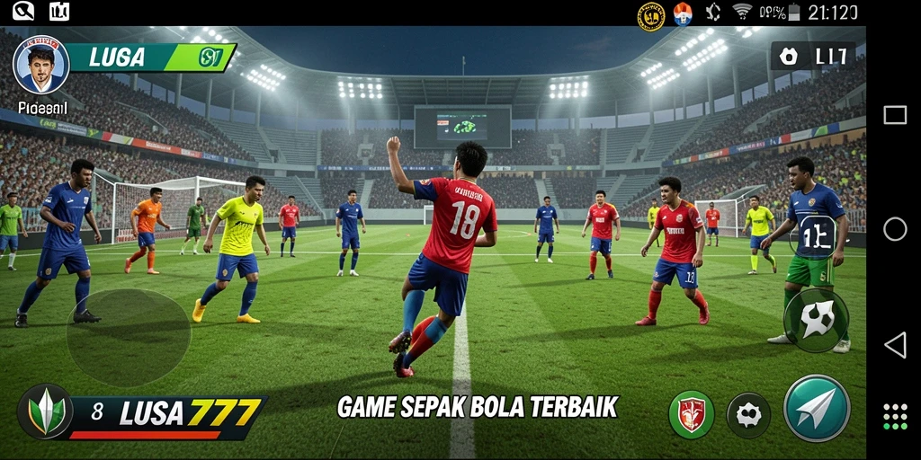 Tampilan gameplay menarik di LUSA777 dengan aksi sepak bola yang mendebarkan.
