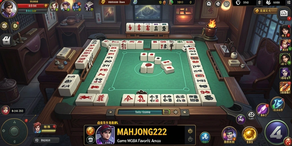 Screenshot permainan MOBA MAHJONG222 dengan aksi seru.