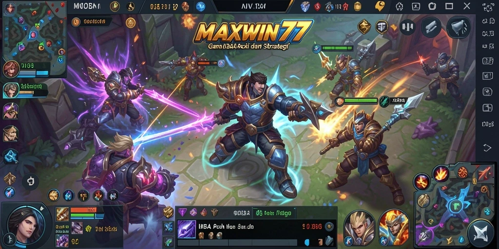 Tampilan gameplay seru dari MAXWIN77 dengan pertarungan tim yang intens.