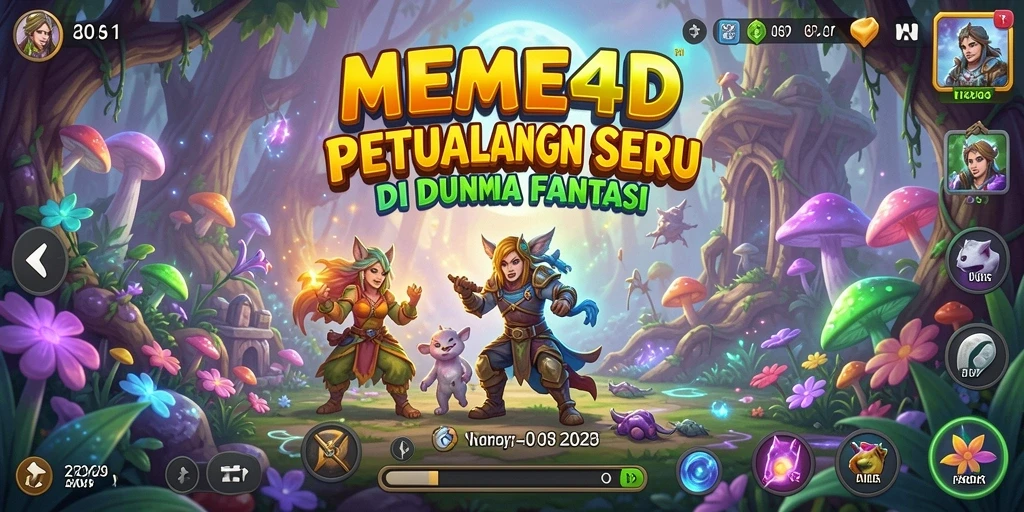 Tampilan menarik dari gameplay petualangan MEME4D yang seru.