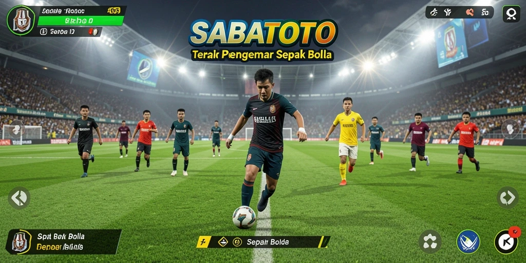Screenshot gameplay SABATOTO menunjukkan aksi mendebarkan dalam sepak bola.