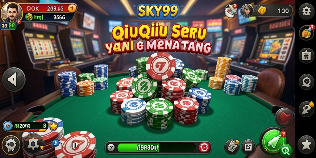 Tampilan menarik dari gameplay QiuQiu di SKY99.