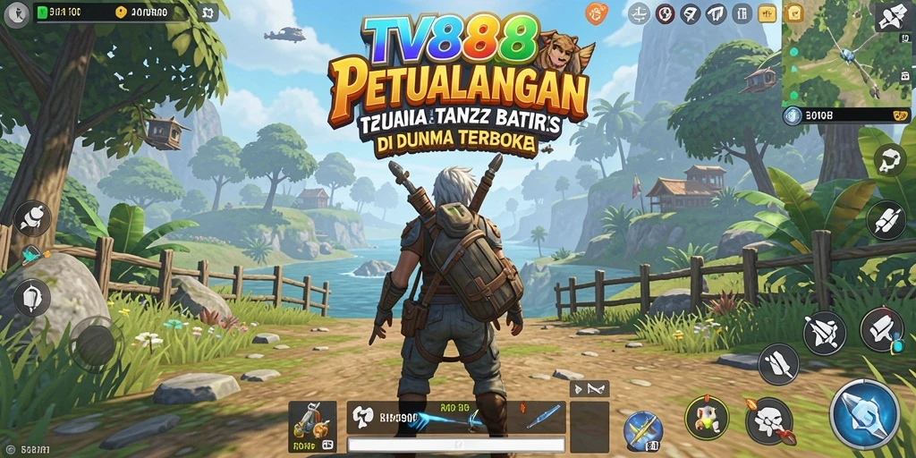 Screenshot gameplay TV888 menampilkan aksi eksplorasi di dunia terbuka.
