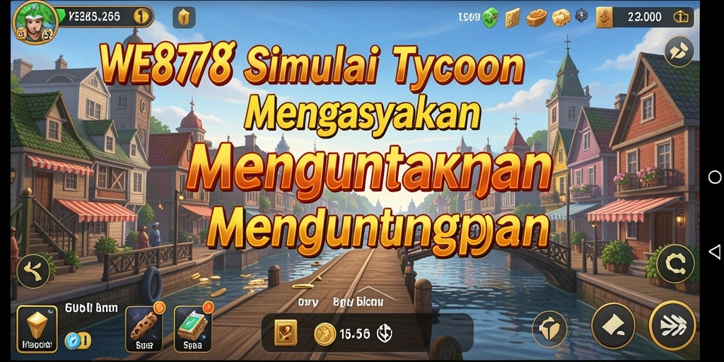 Screenshot gameplay WE878 menampilkan manajemen bisnis yang seru.